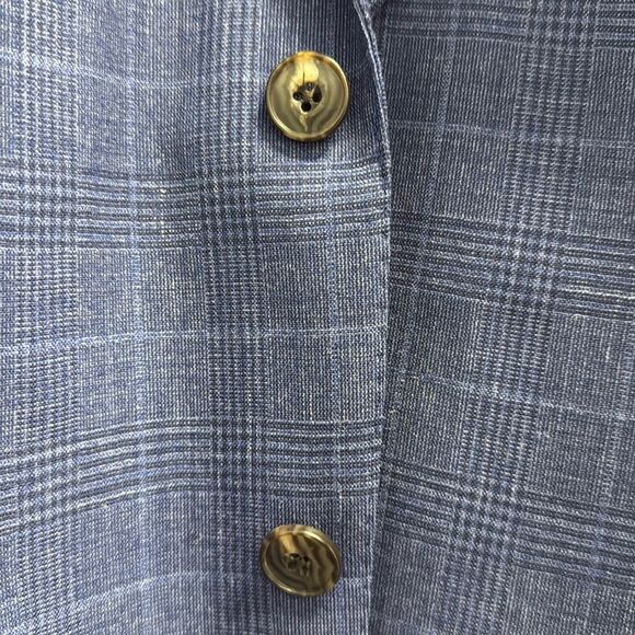 Jos A Bank Mens Size 40R Blazer Madras Patchwork Blue Plaid  Sport Coat - Picture 5 of 11